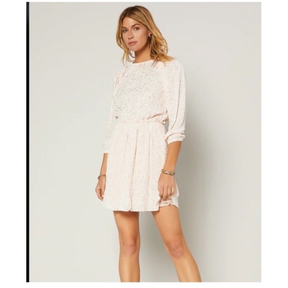 NEW Current Air Metallic Star Pink‎ Dress Small Flowy Celestial Feminine
